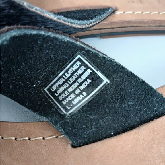 LFL LF/Life SZ 8 Mira Black Pony Leather Slide Sandal - Picture 9 of 9